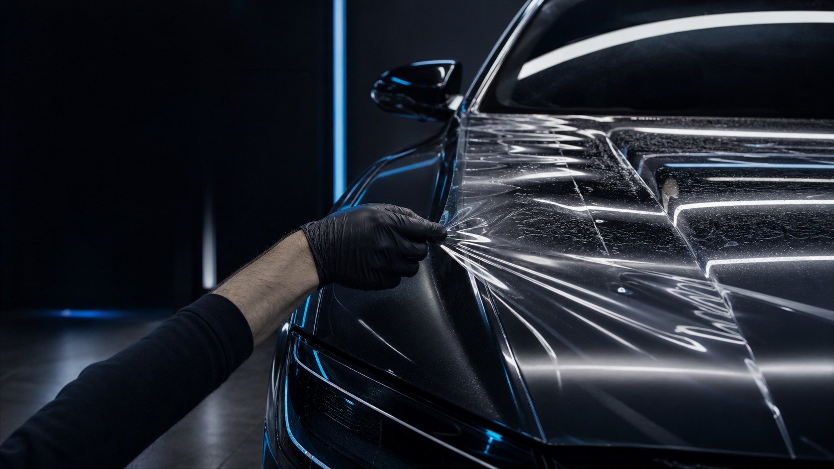 Dark vehicle protection surface detail.